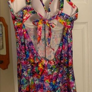 Women’s Plus Size Flower Tankini Top